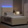 vidaXL Letto a molle con materasso con led Crema 120 x 190 cm Tessuto