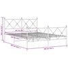 vidaXL Giroletto con Testiera e Pediera Metallo Bianco 160x200 cm
