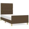 vidaXL Giroletto senza Materasso Marrone Scuro 90x200 cm Tessuto
