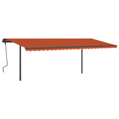 vidaXL Tenda Retrattile Manuale con LED 6x3,5 m Arancione e Marrone