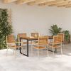 vidaXL Set da Pranzo per Giardino 7 pcs Beige e Marrone polyrattan