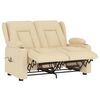 vidaXL Divano Massaggiante 2 Posti con Portabicchieri Crema in Tessuto