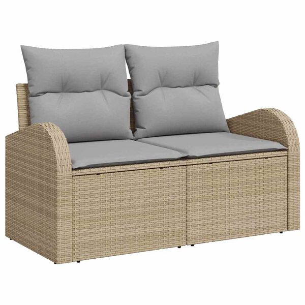 vidaXL Set Divano da Giardino 6 pcs Beige Poly Rattan