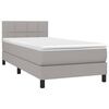 vidaXL Letto a Molle Materasso e LED Grigio Chiaro 100x200 cm Tessuto