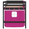 vidaXL Letto a Soppalco con Tende Bambini Rosa 90x190 cm Massello Pino