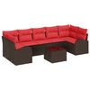 vidaXL Set Divano da Giardino Marrone e Rosso 55 x 55 x 37 cm