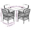 vidaXL Set da Pranzo da Giardino 5 pz Nero con Cuscini in Polyrattan