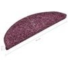 vidaXL Tappetini per scale 15 pz 56x17x3 cm Viola scuro semicircolari
