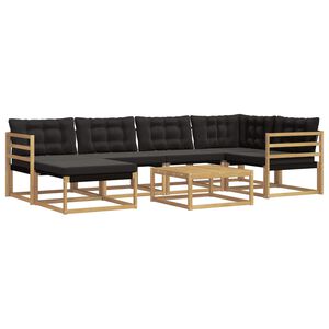 vidaXL Set di divani da esterno 7 pz Bianco e Nero
