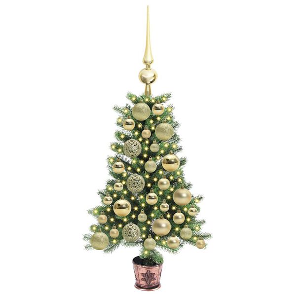 vidaXL Albero di Natale con 150 LED con supporto Verde 65 cm PE