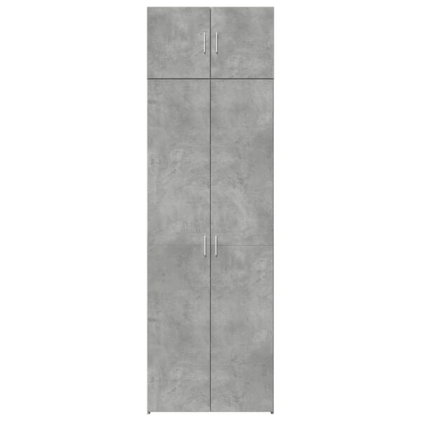vidaXL Armadietto Grigio Cemento 70x42,5x225 cm in Legno Multistrato