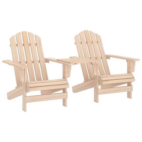 vidaXL Sedie da Giardino Adirondack con Tavolino in Legno Abete