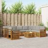 vidaXL Set divani con cuscino 10 pcs Grigio Naturale e Chiaro