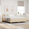 vidaXL Letto a Sorgente LED con materasso Crema 180 x 200 cm Tessuto