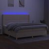 vidaXL Letto a Molle Materasso e LED bianco 200x200cm in Tessuto