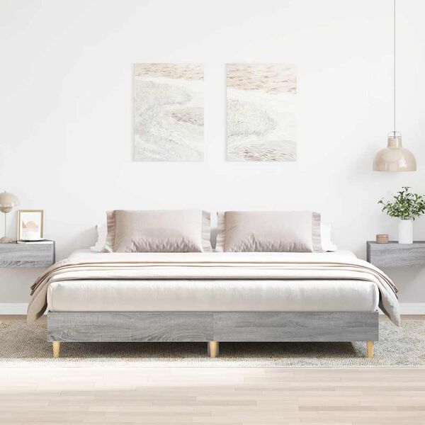 vidaXL Giroletto senza Materasso Grigio Sonoma 180x200 cm Truciolato