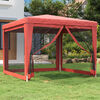 vidaXL Tenda per Feste con Pareti Laterali in Rete Rossa 3x3 m HDPE