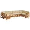 vidaXL Set divano sezionale con cuscino 10 pcs Naturale e Beige