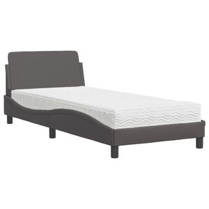 vidaXL Letto con Materasso Dover Grgio 80x200 cm in Similpelle