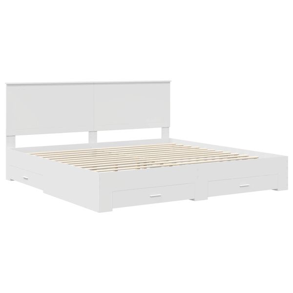 vidaXL Struttura del letto Bianco 200 x 200 cm Legno multistrato