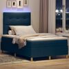 vidaXL Letto a Sorgente LED con materasso Blu 120 x 200 cm Tessuto
