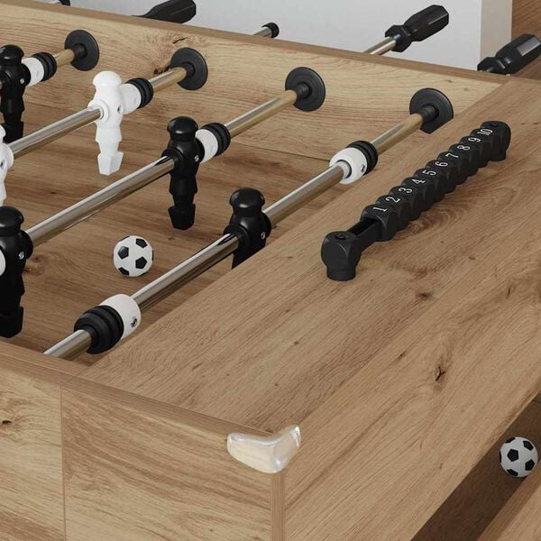 vidaXL Tavolo da Foosball Rovere Artigianale 146,5 x 74 x 85 cm