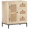 vidaXL Credenza 60x35x70 cm Legno Massello di Mango e Canna Naturale