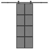 vidaXL Porta Scorrevole Ferramenta 76x205 cm Vetro Temperato Alluminio