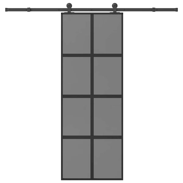 vidaXL Porta Scorrevole Ferramenta 76x205 cm Vetro Temperato Alluminio