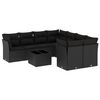 vidaXL Set Divani da Giardino 9 pz con Cuscini Nero in Polyrattan