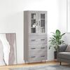 vidaXL Credenza Grigio Sonoma 69,5x34x180 cm in Legno Multistrato