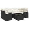 vidaXL Set Divano da Giardino Nero 55 x 55 x 37 cm polyrattan