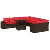 vidaXL Set Divani da Giardino 11 pz con Cuscini Marrone in Polyrattan