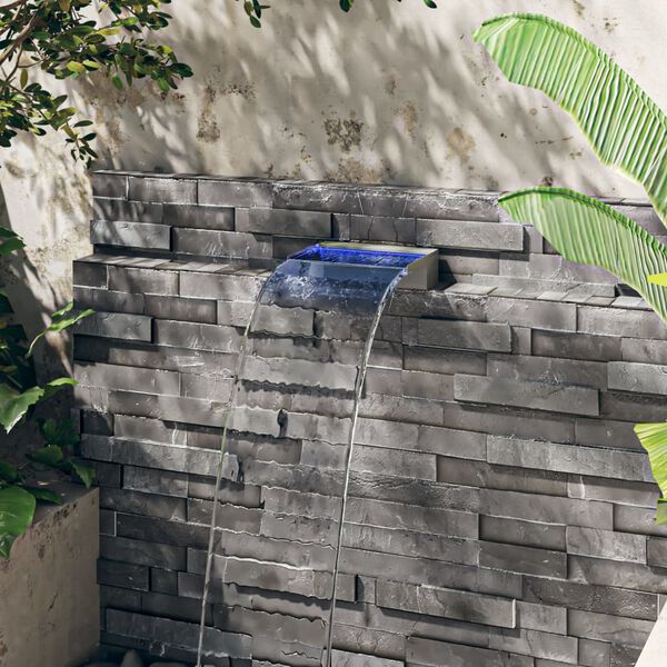 vidaXL Sfioratore a Cascata con LED RGB Acciaio Inox 30 cm