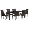 vidaXL Set da Pranzo per Giardino 7 pcs Marrone