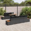 vidaXL Set Divano da Giardino con cuscino 8 pcs Nero Poly Rattan