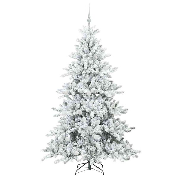 vidaXL Albero di Natale Artificiale con Rami Pieghevoli Bianco 180 cm