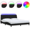 vidaXL Giroletto con LED senza Materasso Nero 180x200 cm in Tessuto