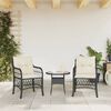 vidaXL Sedie da Giardino con Cuscini 2 pz Nere in Polyrattan