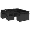 vidaXL Set Divano da Giardino 9 pcs Nero Rattan in Polipropilene