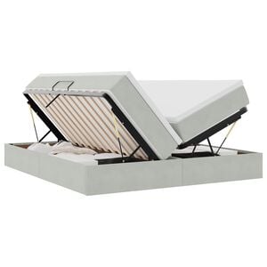vidaXL Letto con contenitore e materasso Grigio chiaro 180 x 200 cm