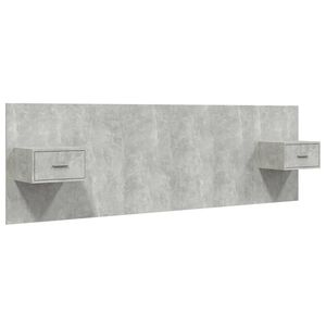 vidaXL Testiera Letto con Comodini in Legno Multistrato Grigio Cemento