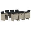 vidaXL Set da Pranzo per Giardino 9 pz Grigio chiaro polyrattan