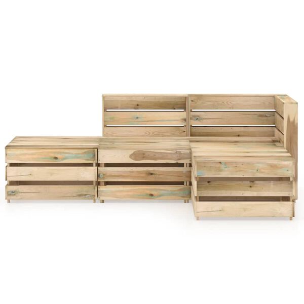 vidaXL Set Salotto da Giardino 4 pz in Legno di Pino Impregnato Verde