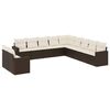 vidaXL Set Divani da Giardino 11 pz con Cuscini Polyrattan Marrone