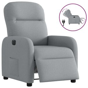 vidaXL Poltrona Elettrica Reclinabile Grigio Chiaro in Tessuto