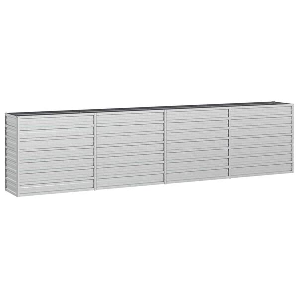 vidaXL Letto Rialzato Giardino 320x40x77 cm in Acciaio Zincato Argento