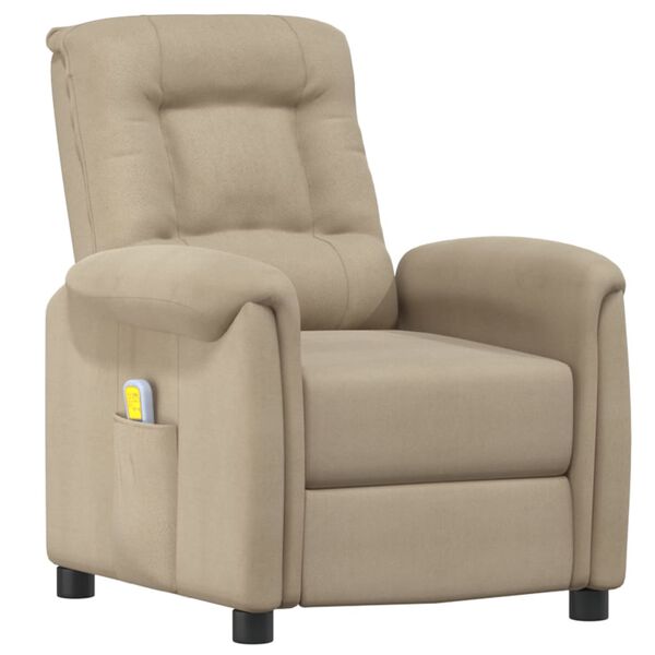 vidaXL Poltrona Massaggiante Grigio Chiaro in Microfibra