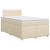 vidaXL Letto box spring con materasso Crema 120 x 190 cm Tessuto