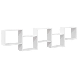 vidaXL Mensola a Cubo da Parete 5 Scomparti Legno Multistrato Bianco